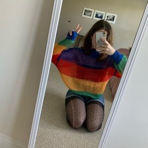 🌻 cute rainbow pride jumper large knit 🌻